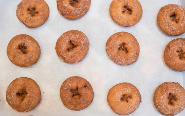 Warm cider donuts are made on-site at the Apple Barn.