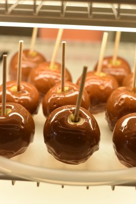 Delicious caramel apples await you at the Apple Barn.