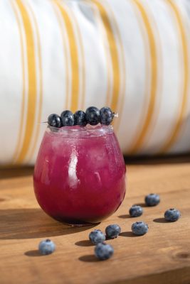 Blueberry Jam Spritzer Mocktail (non-alcoholic!)