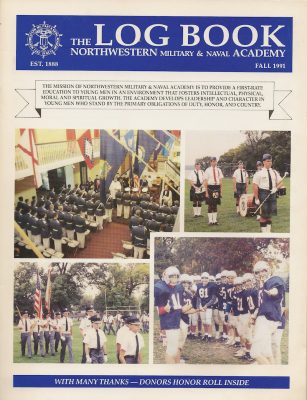 The Fall 1991 issue of the "Log Book," the Northwestern Military & Naval Academy newsletter, highlighted campus activities.