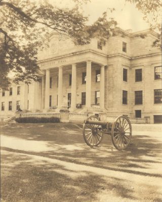 Davidson Hall with cannon