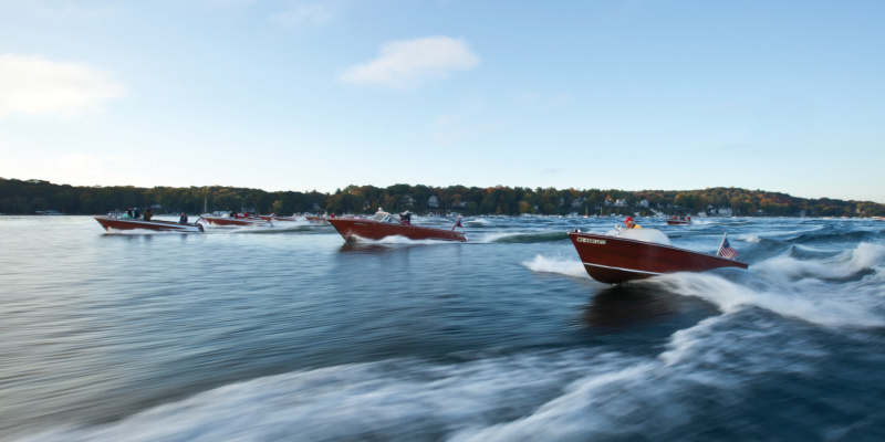 wooden boats on Geneva Lake