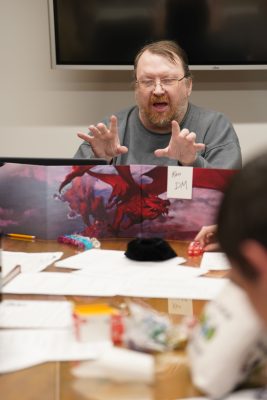 Dungeon Master Ken Haylock leads a game of D&D at the Lake Geneva Public Library.  Photo by Holly Leitner